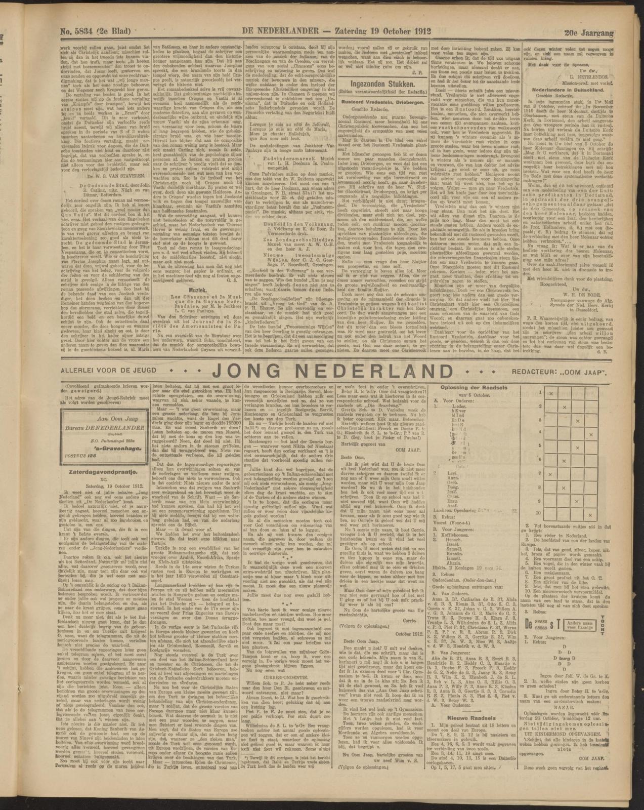 Krantenbericht over het pension, oktober 1912
